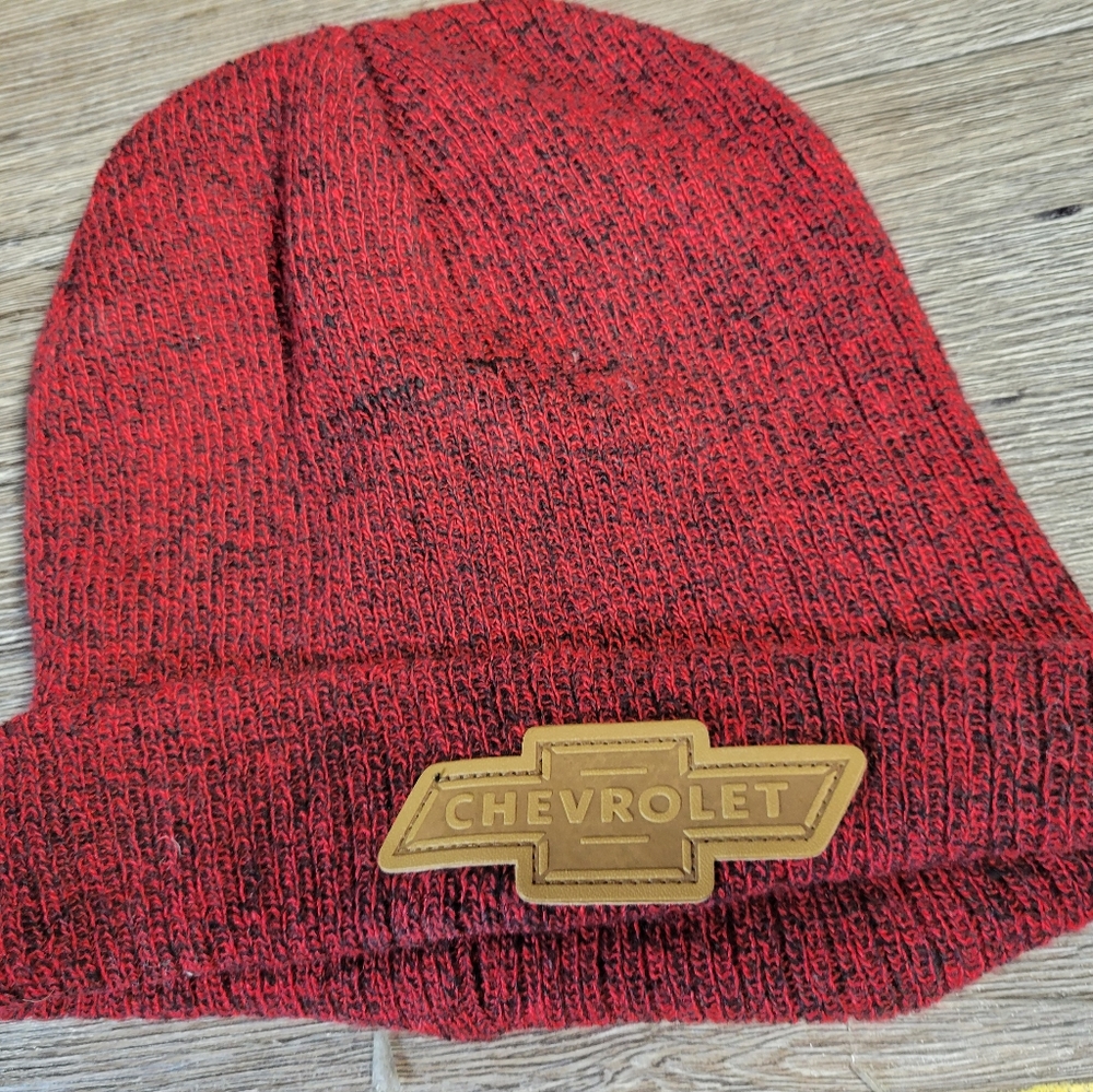 Chevrolet Leather Patch Red Winter Hat‎ OSFA